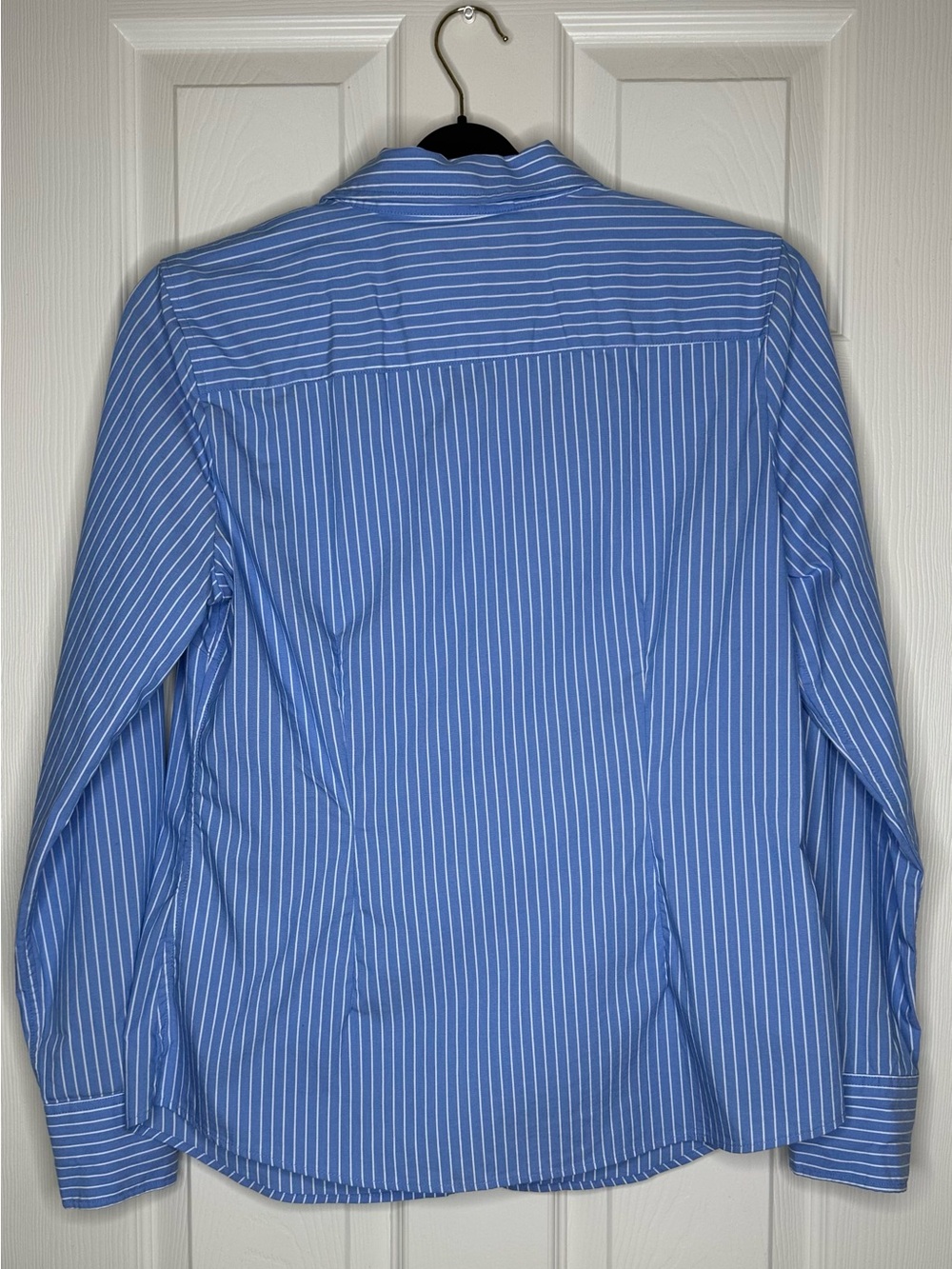 Banana Republic Classic Blue Stripe Button-Up Shirt - Women's Top size 10 - Picture 3 of 8